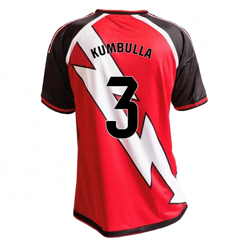 Danxen Mujer Camiseta Marash Kumbulla #3 Rojo Negro Blanco 2ª Equipación 2026/27 La Camisa