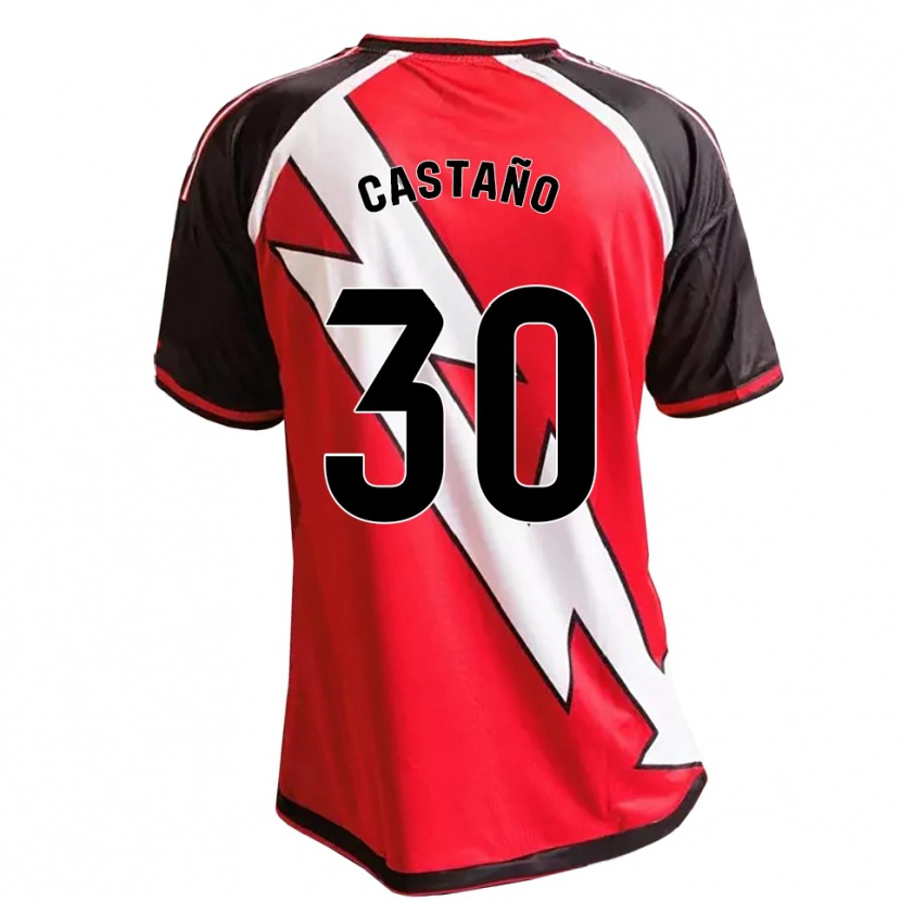 Danxen Mujer Camiseta Hugo Castaño #30 Rojo Negro Blanco 2ª Equipación 2026/27 La Camisa