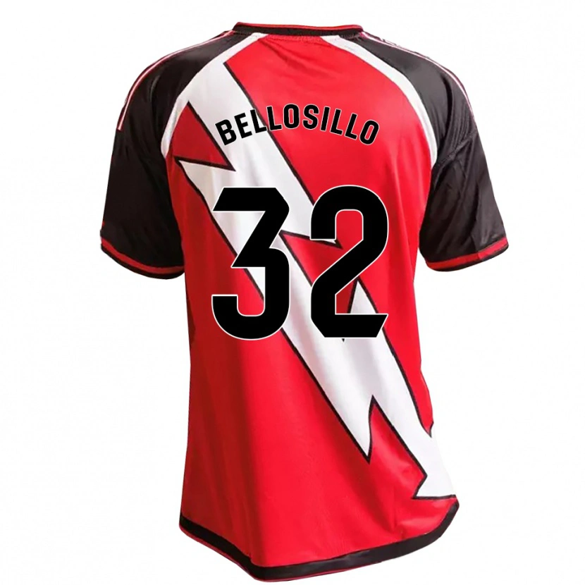 Danxen Mujer Camiseta Pablo Bellosillo #32 Rojo Negro Blanco 2ª Equipación 2026/27 La Camisa