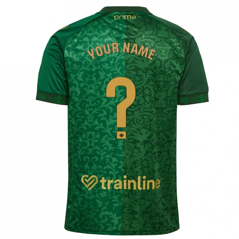 Danxen Mujer Camiseta Su Nombre #0 Verde Bosque Dorado Oscuro 2ª Equipación 2026/27 La Camisa