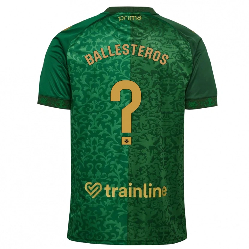 Danxen Mujer Camiseta Gonzalo Ballesteros #0 Verde Bosque Dorado Oscuro 2ª Equipación 2026/27 La Camisa