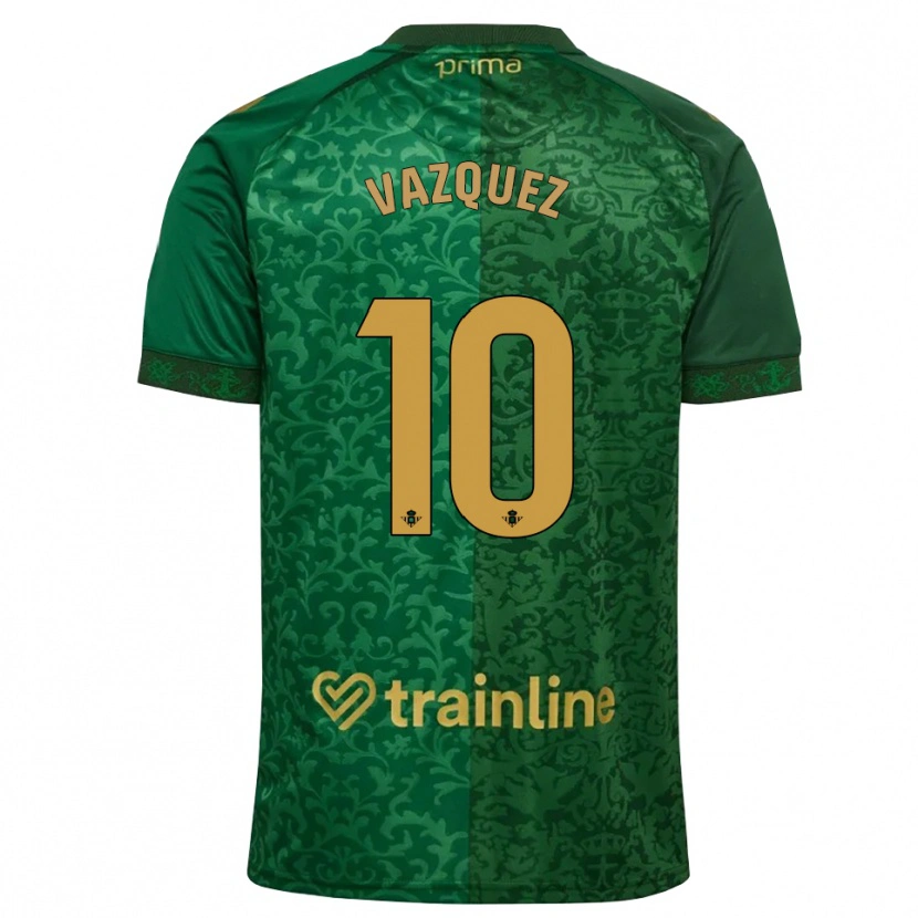 Danxen Mujer Camiseta Alejandro Vázquez #10 Verde Bosque Dorado Oscuro 2ª Equipación 2026/27 La Camisa