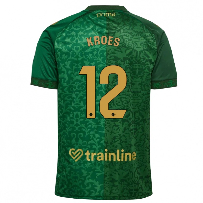Danxen Mujer Camiseta Victor Kroes #12 Verde Bosque Dorado Oscuro 2ª Equipación 2026/27 La Camisa