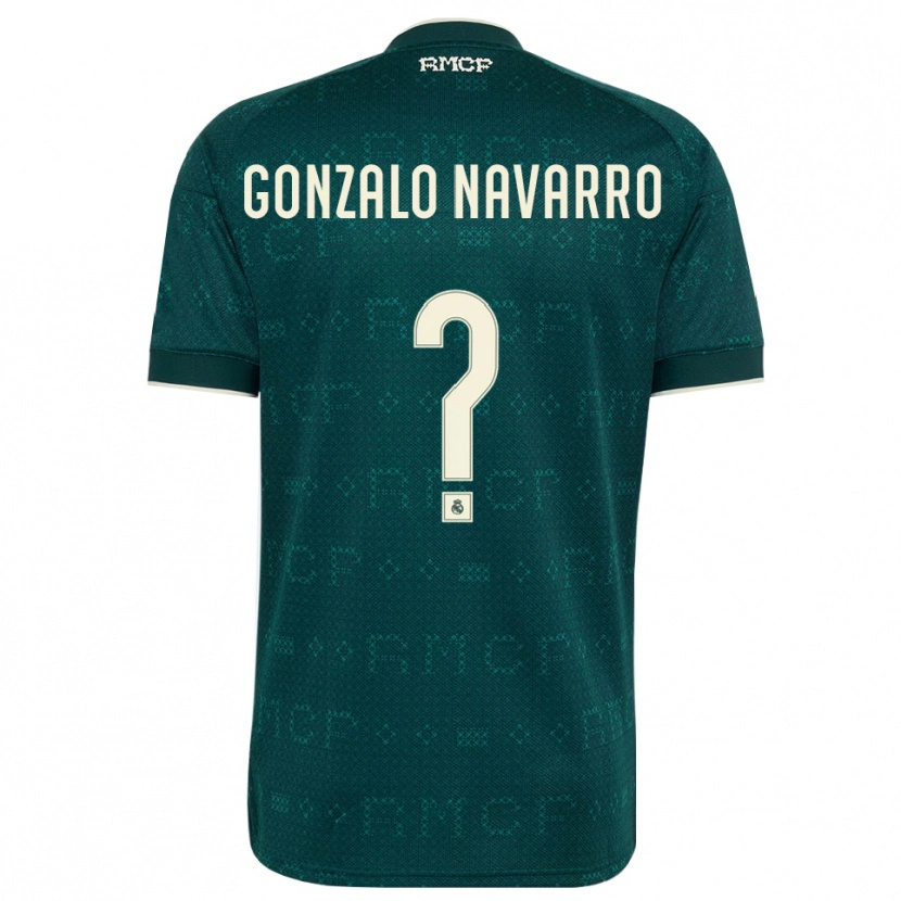 Danxen Mujer Camiseta Gonzalo Navarro #0 Gris Pizarra Oscuro Blanco 2ª Equipación 2026/27 La Camisa