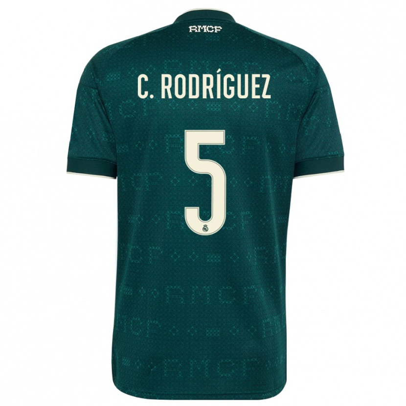 Danxen Mujer Camiseta Carlos Rodríguez #5 Gris Pizarra Oscuro Blanco 2ª Equipación 2026/27 La Camisa