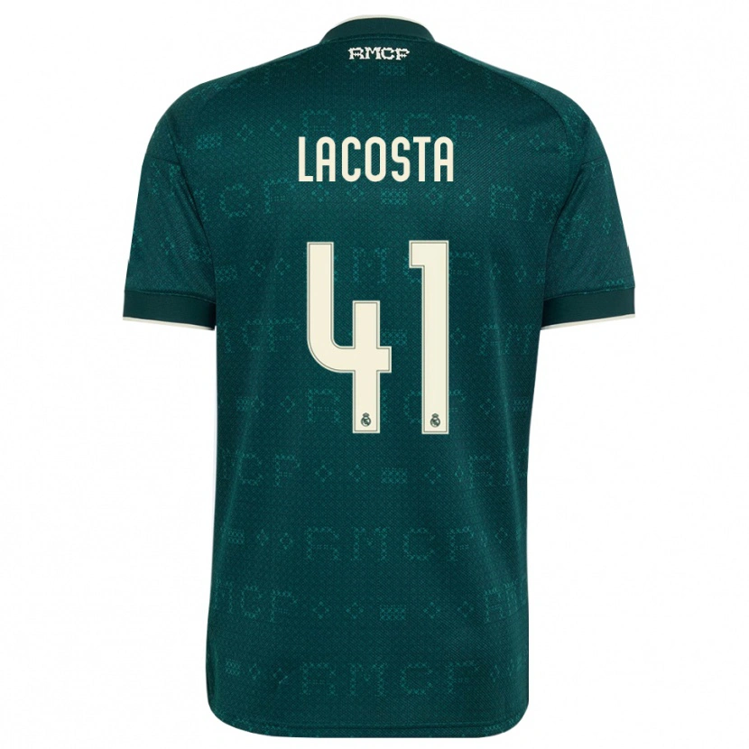 Danxen Mujer Camiseta Diego Lacosta #41 Gris Pizarra Oscuro Blanco 2ª Equipación 2026/27 La Camisa