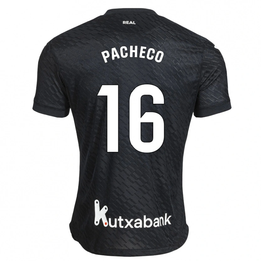 Danxen Mujer Camiseta Jon Pacheco #16 Negro Blanco 2ª Equipación 2026/27 La Camisa