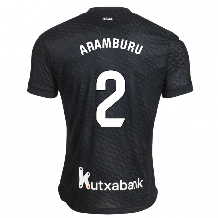 Danxen Mujer Camiseta Jon Aramburu #2 Negro Blanco 2ª Equipación 2026/27 La Camisa