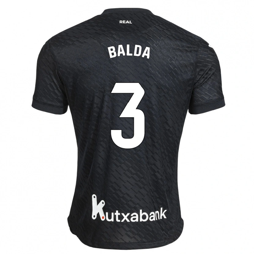 Danxen Mujer Camiseta Jon Balda #3 Negro Blanco 2ª Equipación 2026/27 La Camisa