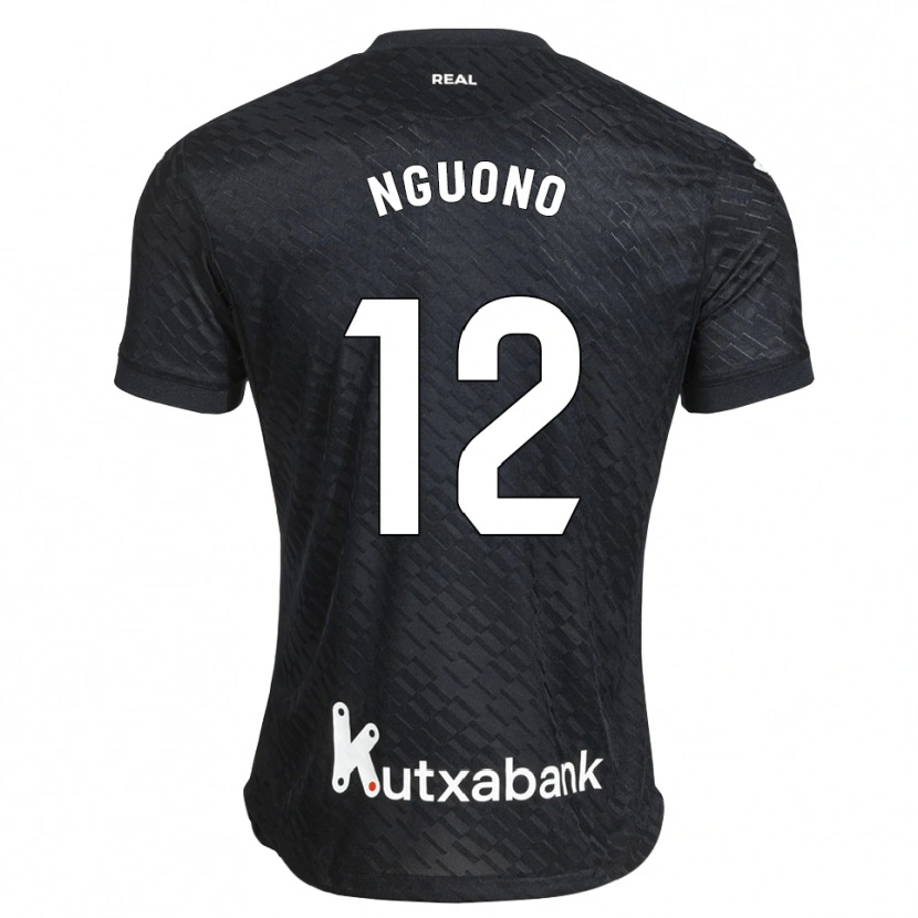 Danxen Mujer Camiseta Job Ochieng #12 Negro Blanco 2ª Equipación 2026/27 La Camisa