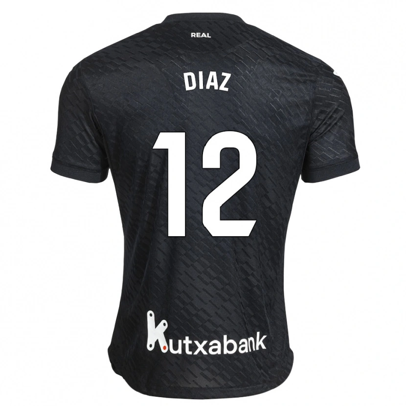 Danxen Mujer Camiseta Ekain Díaz #12 Negro Blanco 2ª Equipación 2026/27 La Camisa