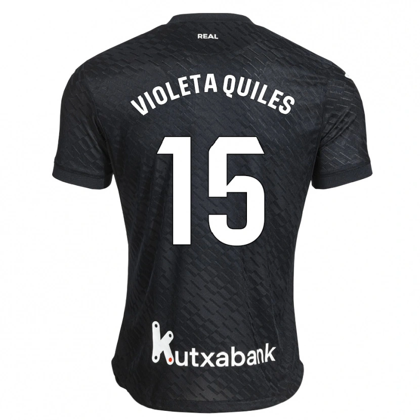 Danxen Mujer Camiseta Violeta Quiles #15 Negro Blanco 2ª Equipación 2026/27 La Camisa