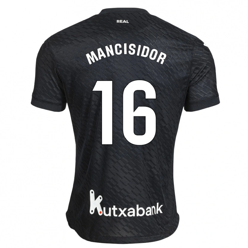 Danxen Mujer Camiseta Beñat Mancisidor #16 Negro Blanco 2ª Equipación 2026/27 La Camisa
