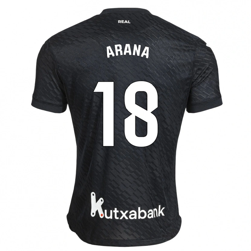 Danxen Mujer Camiseta Pello Arana #18 Negro Blanco 2ª Equipación 2026/27 La Camisa