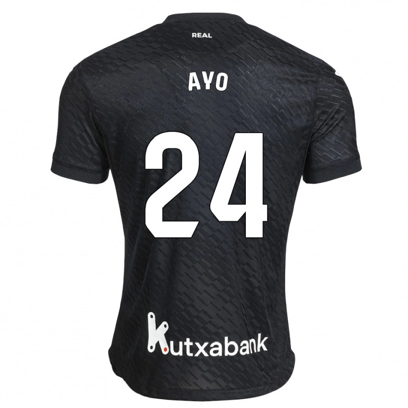 Danxen Mujer Camiseta Unax Ayo #24 Negro Blanco 2ª Equipación 2026/27 La Camisa