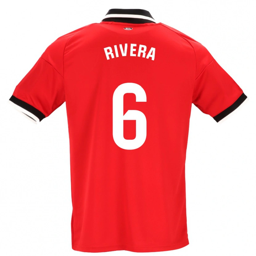 Danxen Mujer Camiseta Pablo Rivera #6 Negro Blanco Rojo 2ª Equipación 2026/27 La Camisa