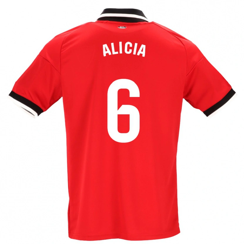 Danxen Mujer Camiseta Alicia Redondo #6 Negro Blanco Rojo 2ª Equipación 2026/27 La Camisa