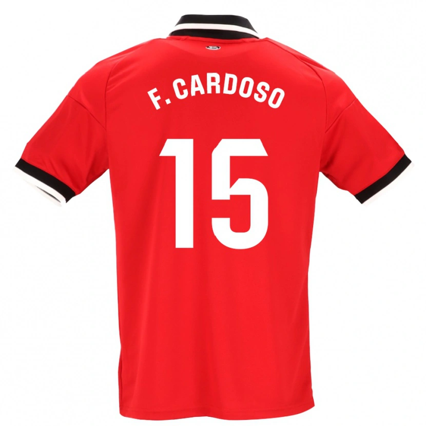 Danxen Mujer Camiseta Fábio Cardoso #15 Negro Blanco Rojo 2ª Equipación 2026/27 La Camisa