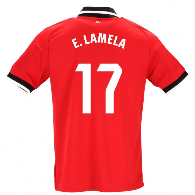 Danxen Mujer Camiseta Erik Lamela #17 Negro Blanco Rojo 2ª Equipación 2026/27 La Camisa