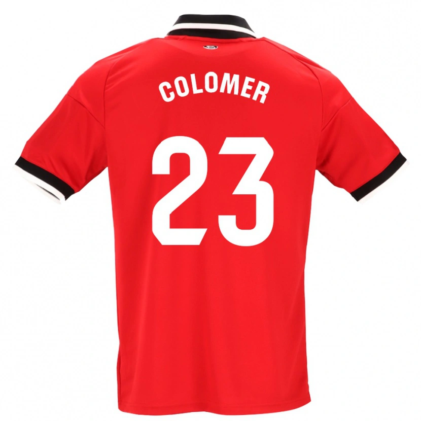 Danxen Mujer Camiseta Carlos Colomer #23 Negro Blanco Rojo 2ª Equipación 2026/27 La Camisa