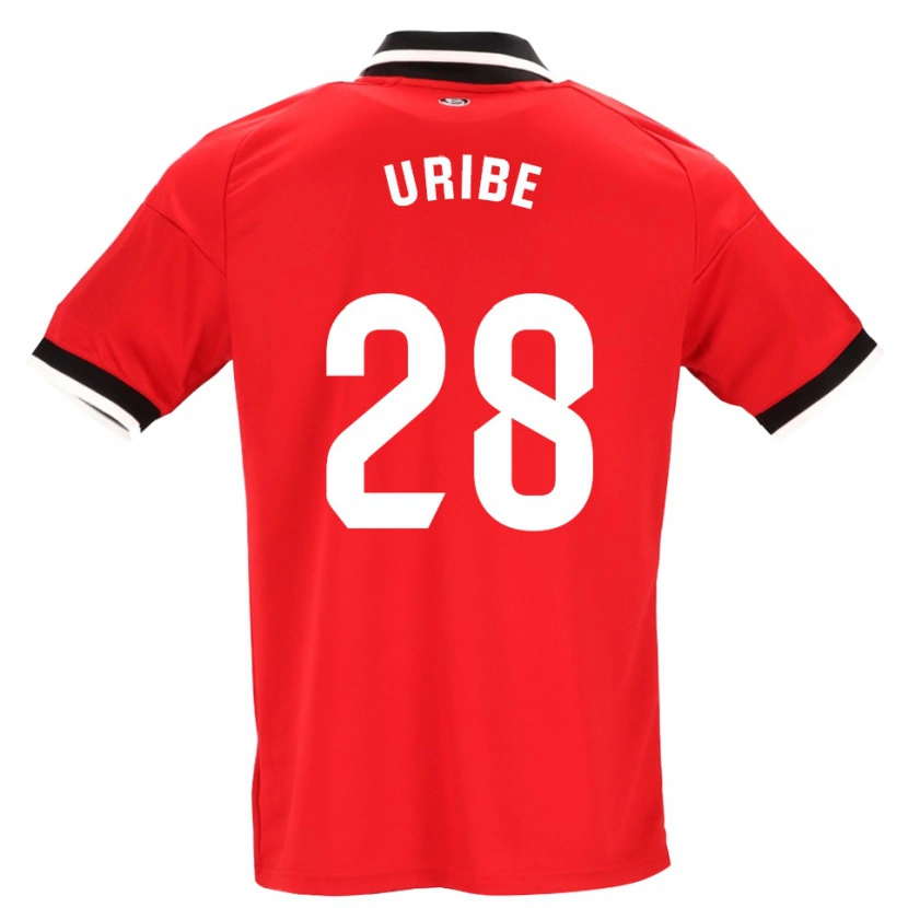 Danxen Mujer Camiseta Raúl Uribe #28 Negro Blanco Rojo 2ª Equipación 2026/27 La Camisa