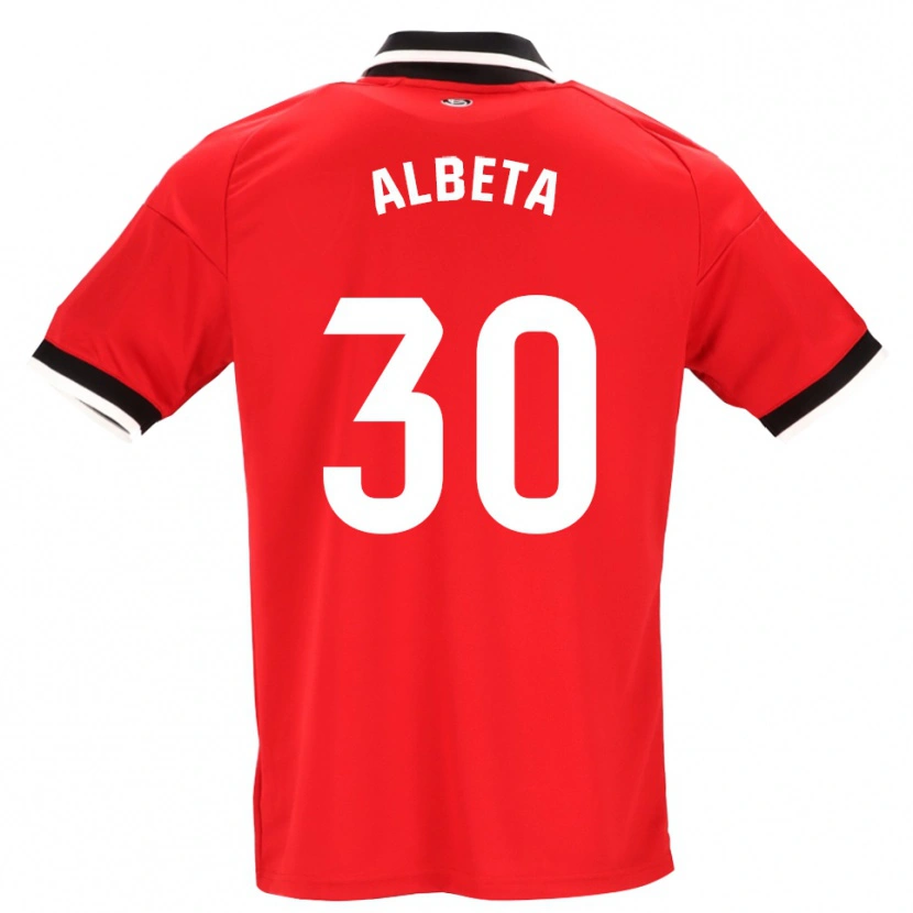 Danxen Mujer Camiseta Alba María López Montiel #30 Negro Blanco Rojo 2ª Equipación 2026/27 La Camisa