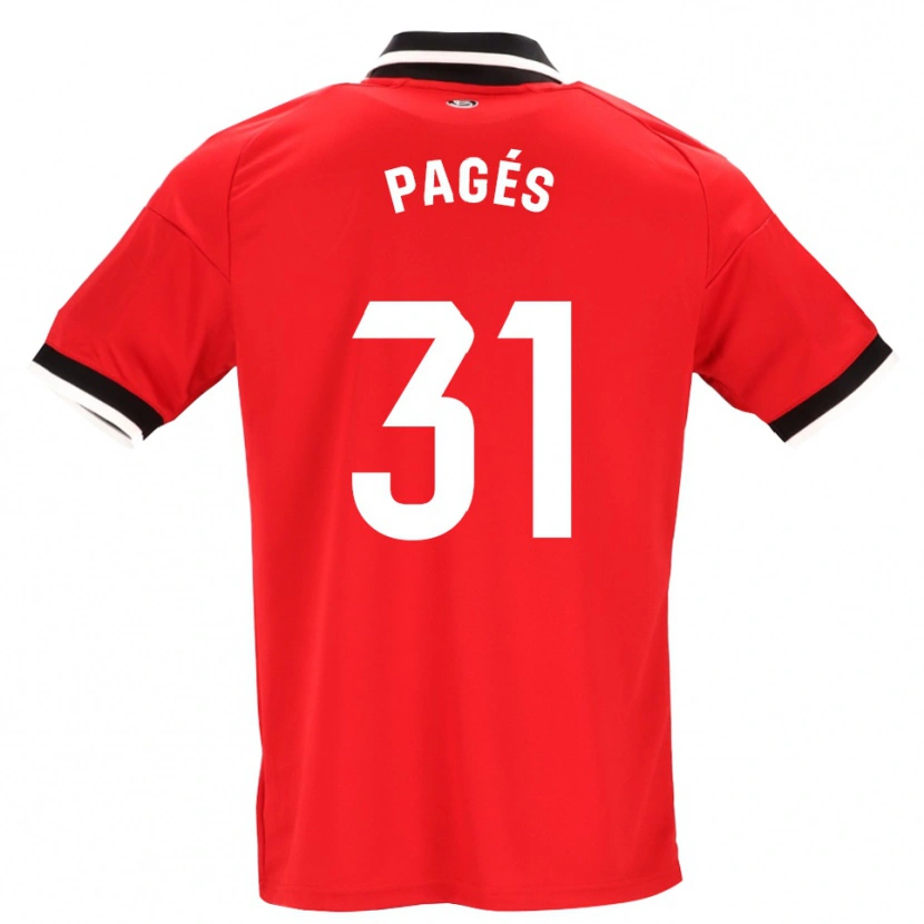 Danxen Mujer Camiseta Lukas Pagés #31 Negro Blanco Rojo 2ª Equipación 2026/27 La Camisa