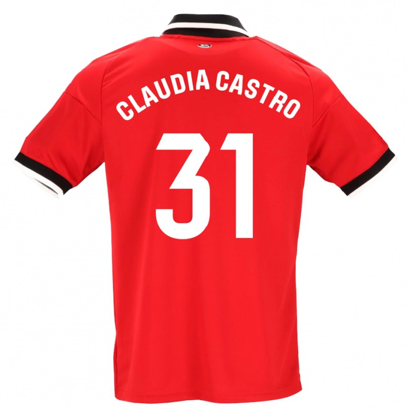 Danxen Mujer Camiseta Claudia Castro Romero #31 Negro Blanco Rojo 2ª Equipación 2026/27 La Camisa