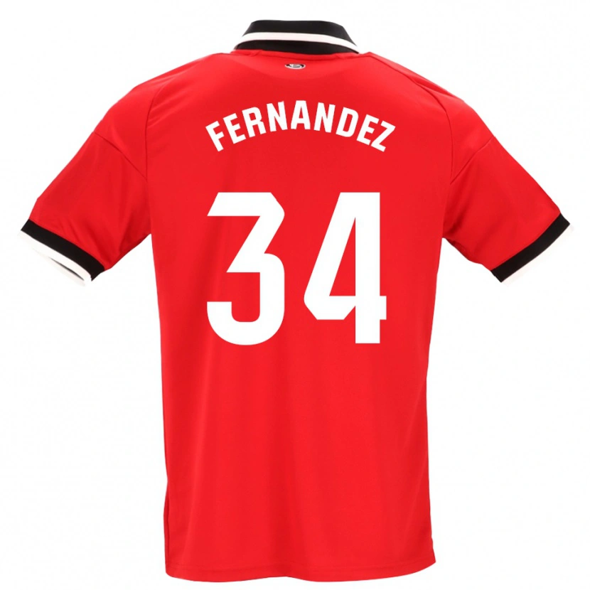 Danxen Mujer Camiseta Marc Fernández #34 Negro Blanco Rojo 2ª Equipación 2026/27 La Camisa