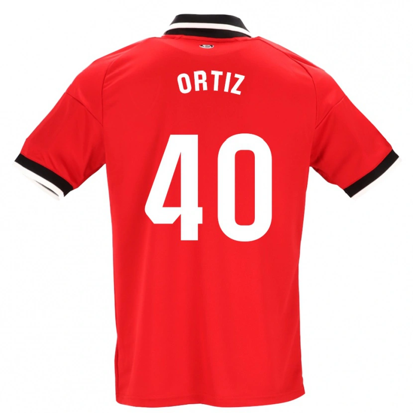 Danxen Mujer Camiseta Hugo Ortiz #40 Negro Blanco Rojo 2ª Equipación 2026/27 La Camisa