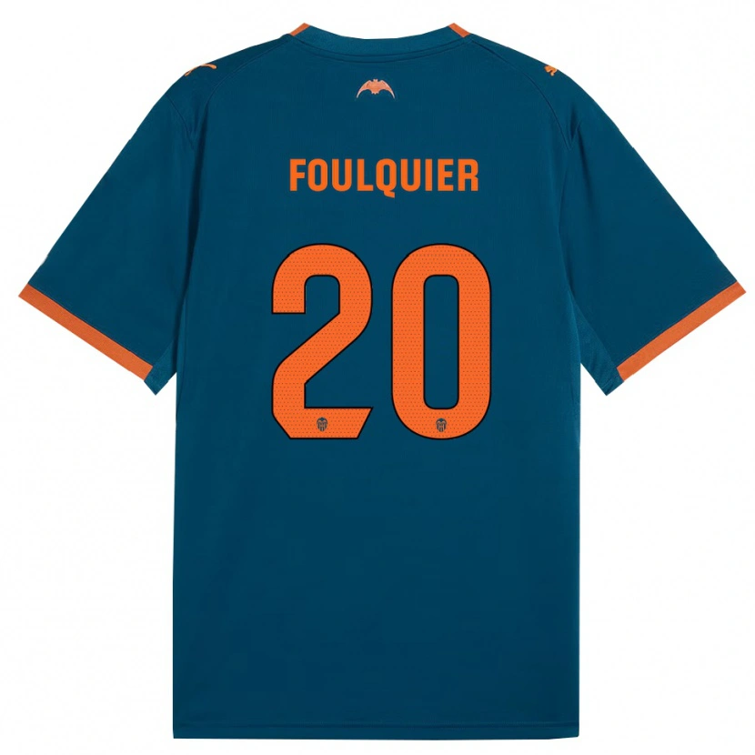 Danxen Mujer Camiseta Dimitri Foulquier #20 Azul Acero Naranja 2ª Equipación 2026/27 La Camisa