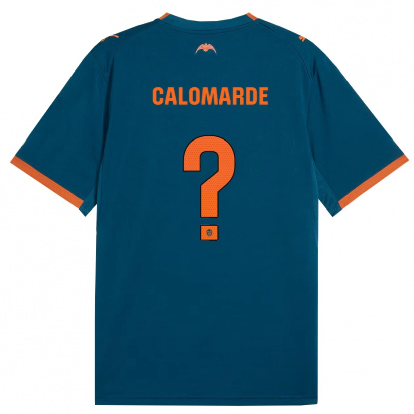 Danxen Mujer Camiseta Jorge Calomarde #0 Azul Acero Naranja 2ª Equipación 2026/27 La Camisa