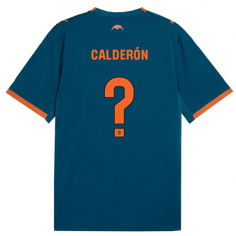 Danxen Mujer Camiseta Alfonso Calderón #0 Azul Acero Naranja 2ª Equipación 2026/27 La Camisa