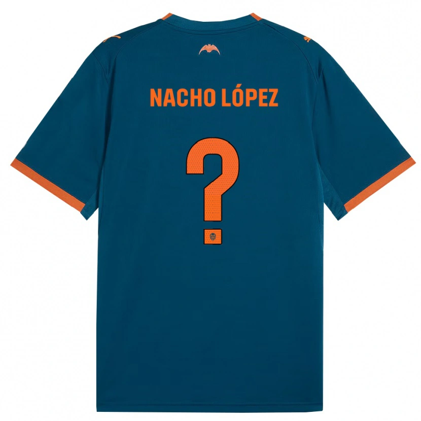 Danxen Mujer Camiseta Nacho López #0 Azul Acero Naranja 2ª Equipación 2026/27 La Camisa