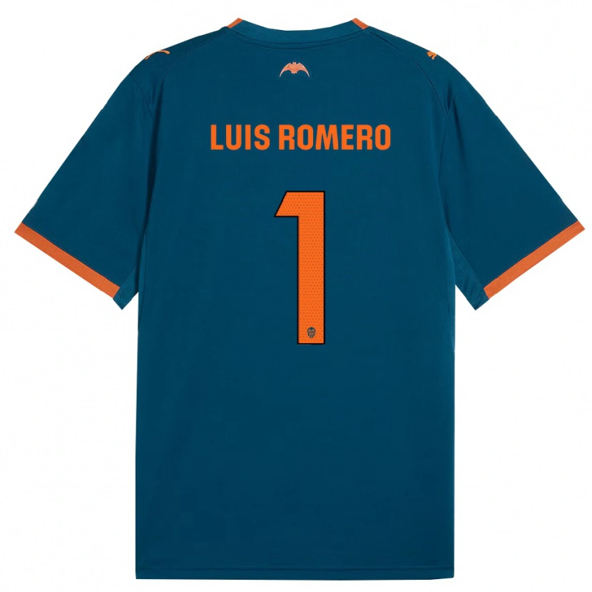 Danxen Mujer Camiseta Luis Romero #1 Azul Acero Naranja 2ª Equipación 2026/27 La Camisa