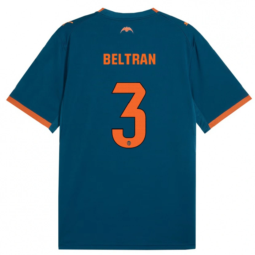 Danxen Mujer Camiseta Bea Beltran #3 Azul Acero Naranja 2ª Equipación 2026/27 La Camisa