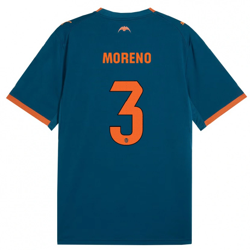 Danxen Mujer Camiseta Diego Moreno #3 Azul Acero Naranja 2ª Equipación 2026/27 La Camisa
