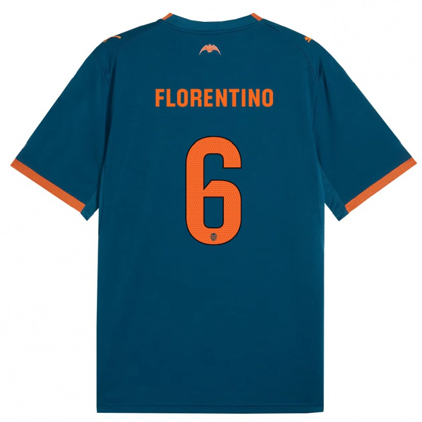 Danxen Mujer Camiseta Claudia Florentino #6 Azul Acero Naranja 2ª Equipación 2026/27 La Camisa