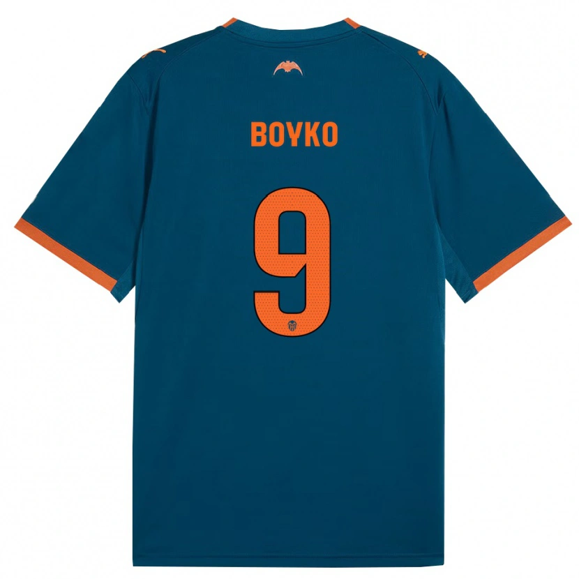 Danxen Mujer Camiseta Yaroslav Boyko #9 Azul Acero Naranja 2ª Equipación 2026/27 La Camisa