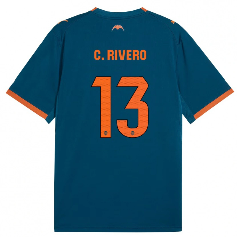 Danxen Mujer Camiseta Cristian Rivero #13 Azul Acero Naranja 2ª Equipación 2026/27 La Camisa