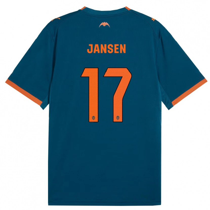 Danxen Mujer Camiseta Ellen Jansen #17 Azul Acero Naranja 2ª Equipación 2026/27 La Camisa