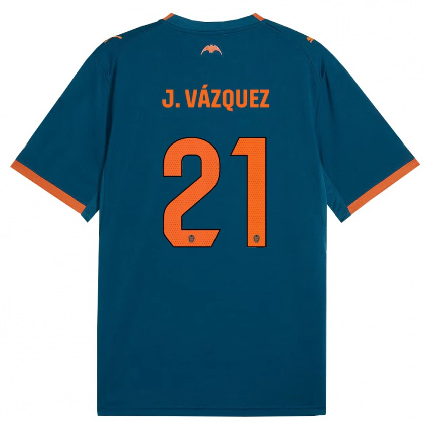 Danxen Mujer Camiseta Jesús Vázquez #21 Azul Acero Naranja 2ª Equipación 2026/27 La Camisa