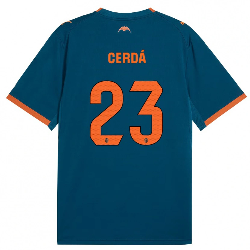 Danxen Mujer Camiseta Alex Cerdá #23 Azul Acero Naranja 2ª Equipación 2026/27 La Camisa