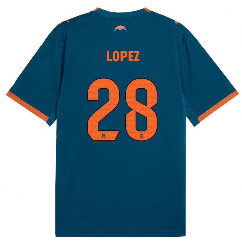 Danxen Mujer Camiseta Saray Lopez #28 Azul Acero Naranja 2ª Equipación 2026/27 La Camisa