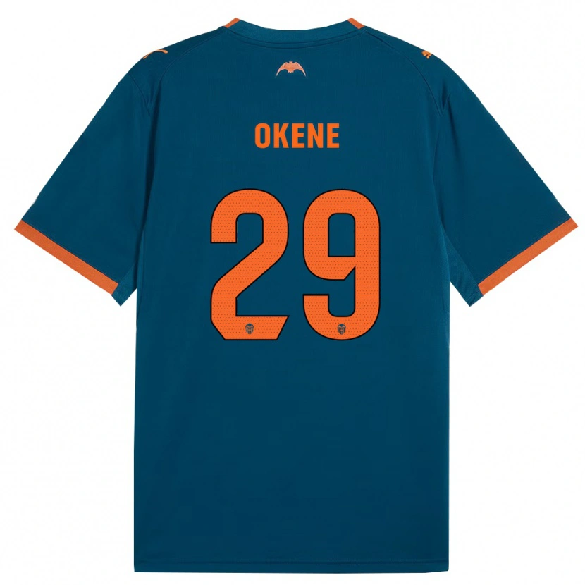 Danxen Mujer Camiseta Andrea Okene #29 Azul Acero Naranja 2ª Equipación 2026/27 La Camisa