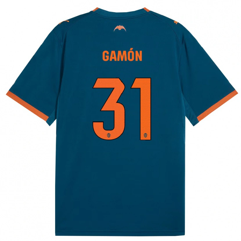 Danxen Mujer Camiseta Rodrigo Gamón #31 Azul Acero Naranja 2ª Equipación 2026/27 La Camisa