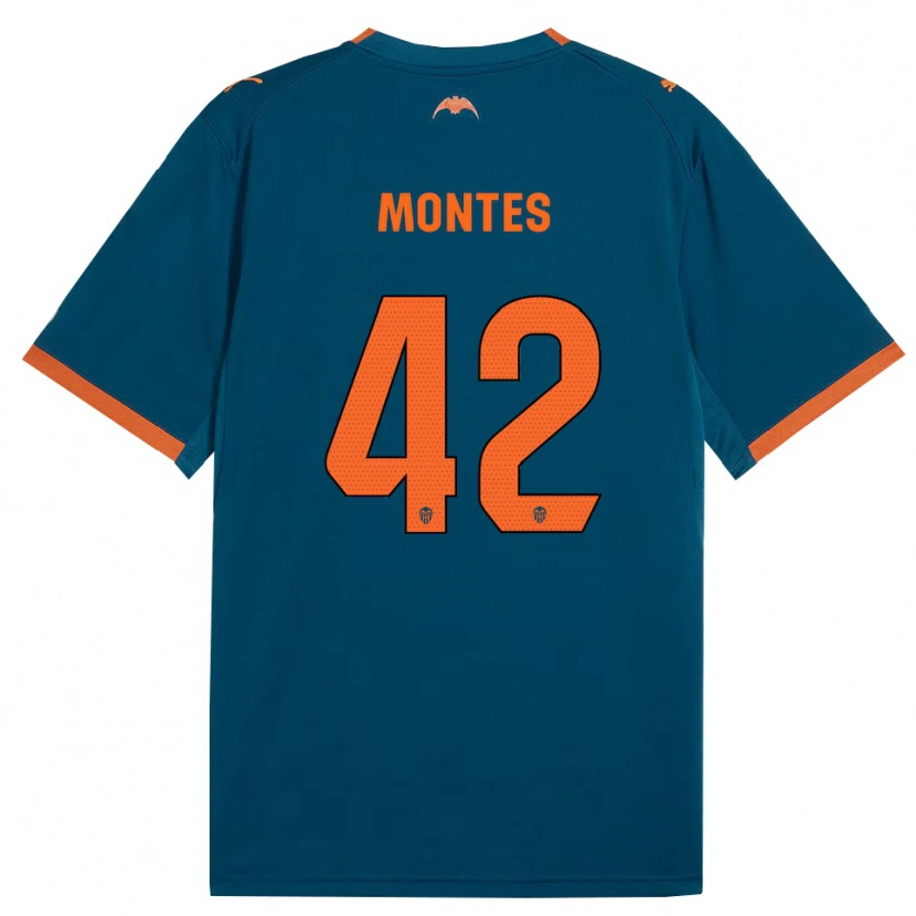 Danxen Mujer Camiseta Jan Montes #42 Azul Acero Naranja 2ª Equipación 2026/27 La Camisa