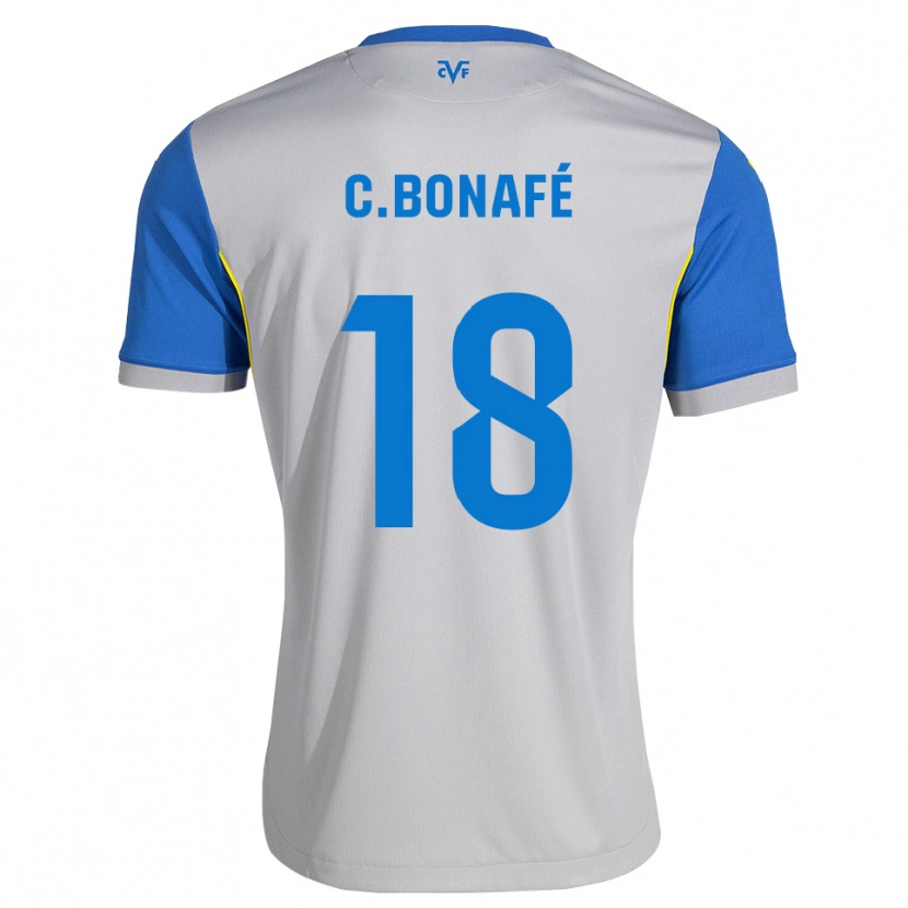 Danxen Mujer Camiseta César Bonafé #18 Azul Lanzador Gris 2ª Equipación 2026/27 La Camisa