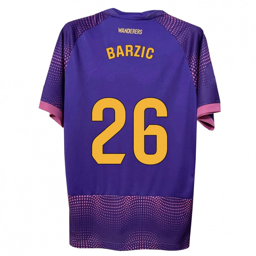 Danxen Mujer Camiseta Matia Barzic #26 Morado Blanco Rosa 2ª Equipación 2026/27 La Camisa