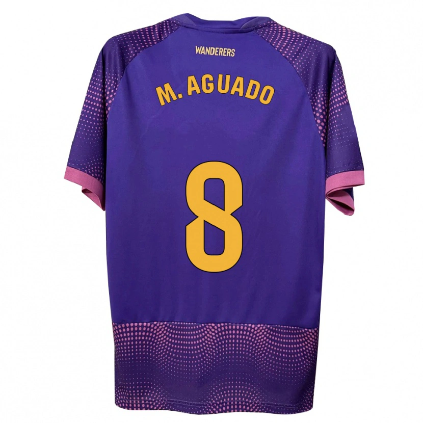 Danxen Mujer Camiseta Marc Aguado #8 Morado Blanco Rosa 2ª Equipación 2026/27 La Camisa